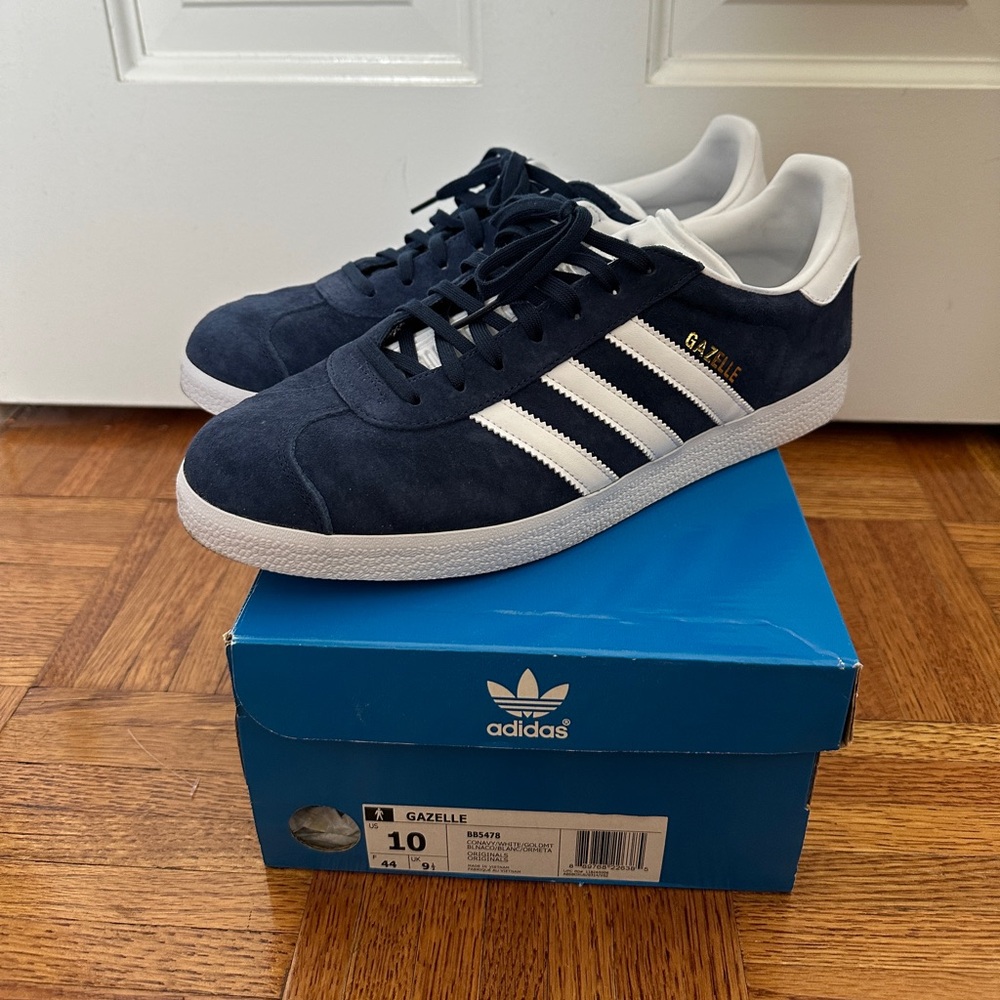 Adidas Original Gazelle Collegiate Navy Sz 10 MINT